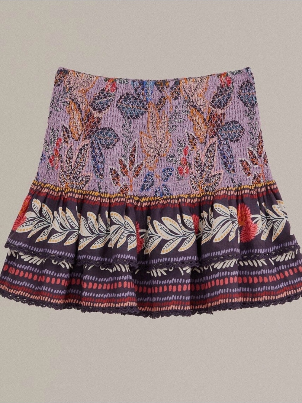 FARM Rio Lavender Wild Night Mini Skirt Size M